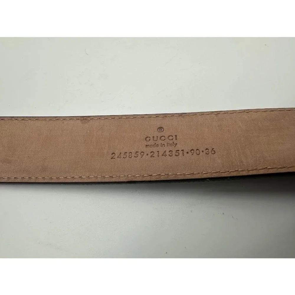 Gucci Interlocking G Belt GG Supreme Canvas Silver Buckle 245859 90 36 Mens